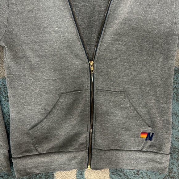 Aviator Nation Heather Grey Lightening Bolt Hoodie.  Sz Small - Picture 5 of 14